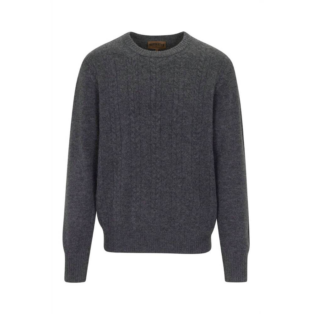 NEW NORTH RIVER men's grand lake 7gage crewneck sweater in charcoal heather